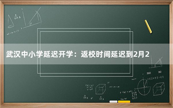 刘伯温彩图正版资料 武汉中小学延迟开学：返校时间延迟到2月26日